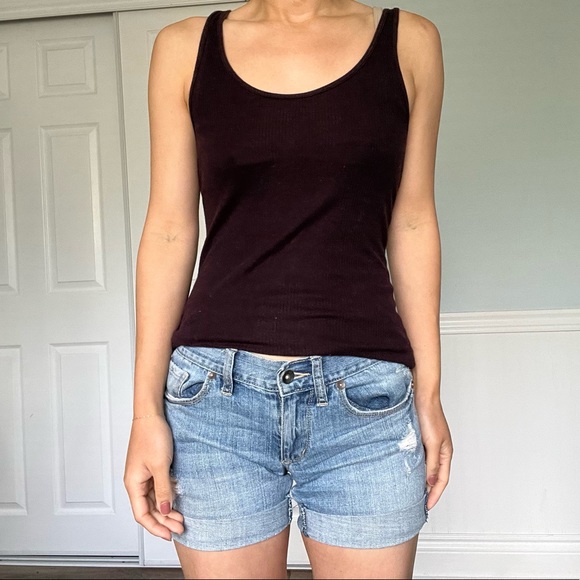[📣 2 for $10 📣] Aritzia TNA Dark Purple Ribbed Tank Top. Women’s size S - Picture 2 of 6